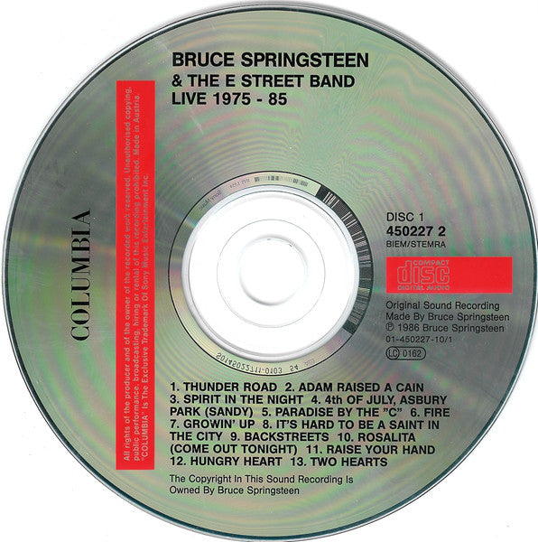 Bruce Springsteen & The E-Street Band : Live/1975-85 (3xCD, Album, RE)