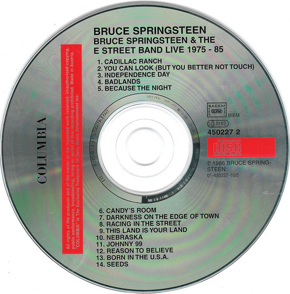 Bruce Springsteen & The E-Street Band : Live/1975-85 (3xCD, Album, RE)