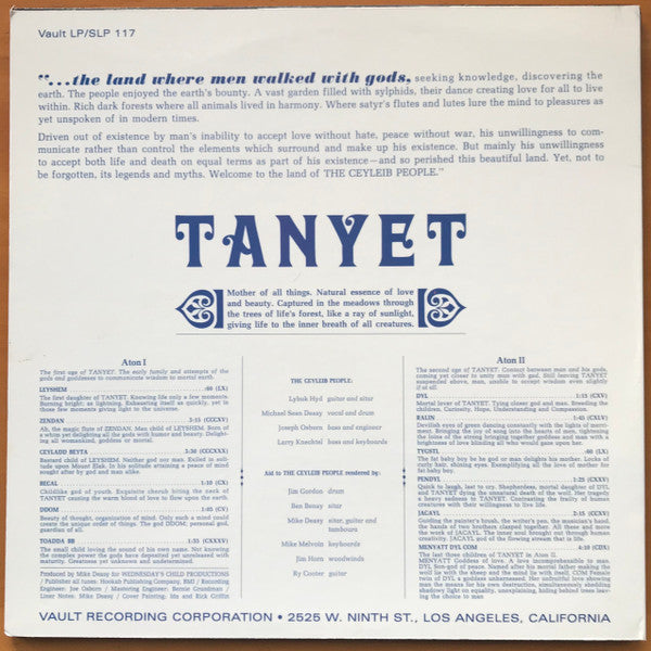 The Ceyleib People : Tanyet (LP, Album, RE)