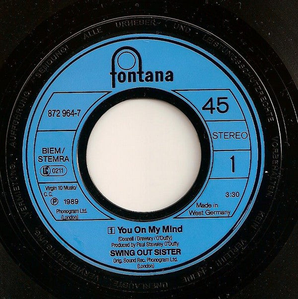 Swing Out Sister : You On My Mind (7", Single)