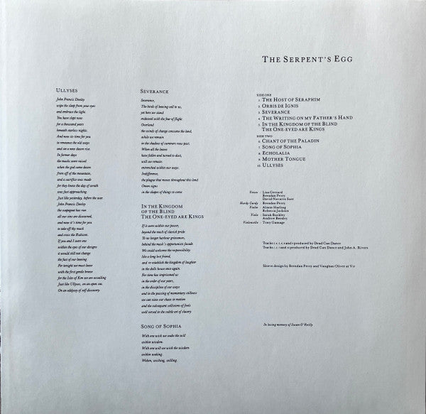 Dead Can Dance : The Serpent's Egg (LP, Album, RE)