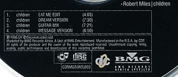 Robert Miles : Children (CD, Single)