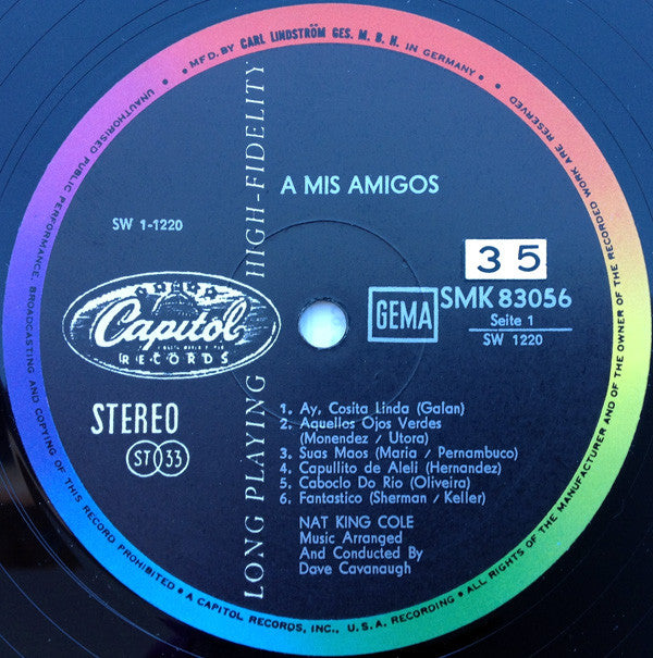 Nat King Cole : A Mis Amigos (LP, Album, RE)