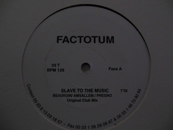 Factotum (2) : Slave To The Music (12")