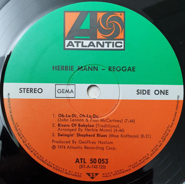 Herbie Mann : Reggae (LP, Album)