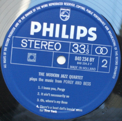 The Modern Jazz Quartet : Plays The Music From Porgy And Bess (LP)