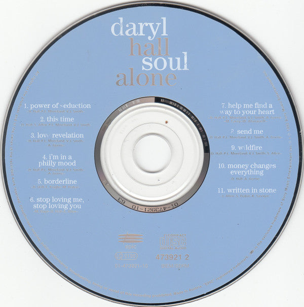 Daryl Hall : Soul Alone (CD, Album, RP)