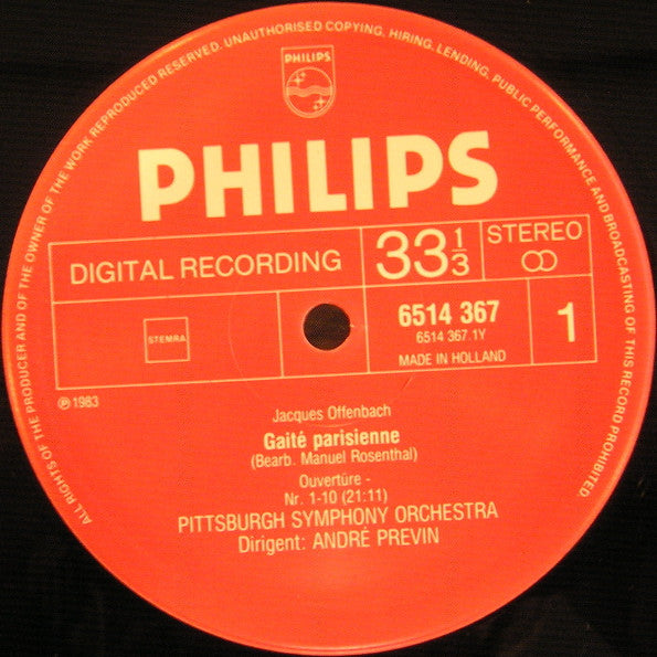 Jacques Offenbach, André Previn, Pittsburgh Symphony Orchestra : Gaîté Parisienne (LP, Album)