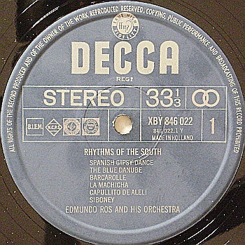 Edmundo Ros & His Orchestra : Rhythms Of The South (LP)