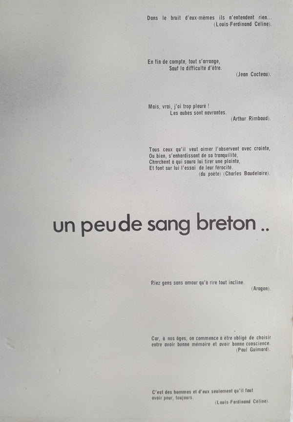 Alain Barrière : Un Peu De Sang Breton.. (LP, Album, Gat)