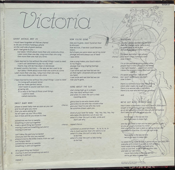 Victoria* : Victoria (LP, Album, Pre)