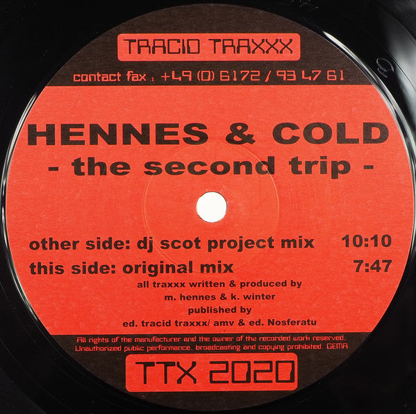 Hennes & Cold : The Second Trip (12")