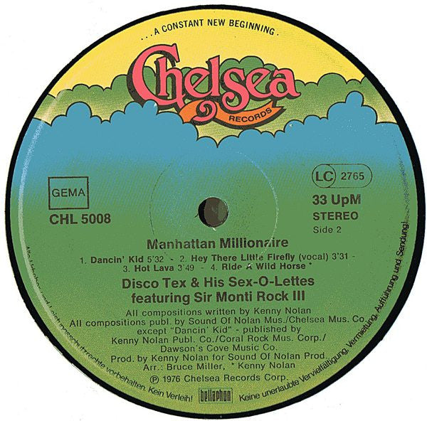 Disco Tex & His Sex-O-Lettes Featuring Sir Monti Rock III : Manhattan Millionaire (LP, Album)