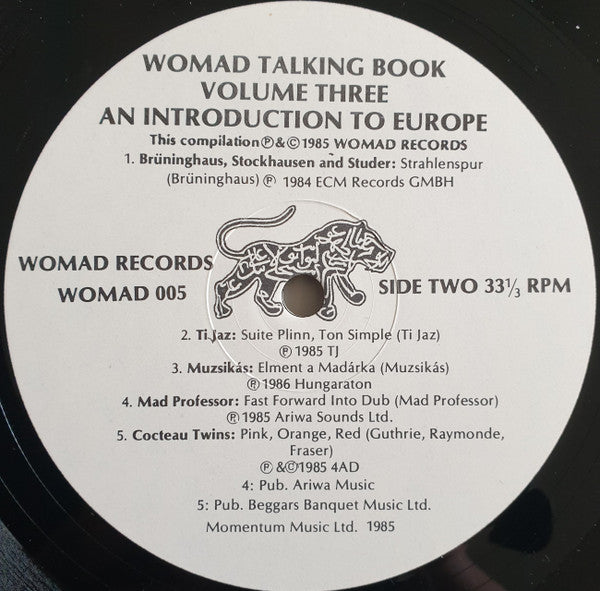 Various : Womad Talking Book Volume Three: An Introduction To Europe (LP, Comp, RE)