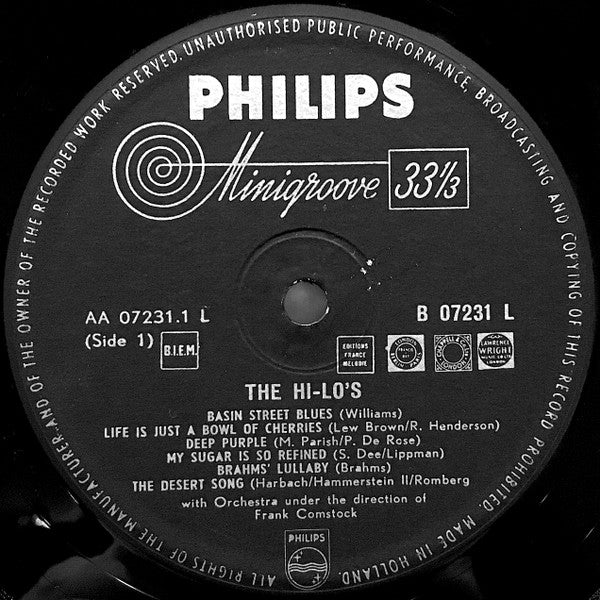 The Hi-Lo's With Frank Comstock And His Orchestra : Hi-Lo's, The (LP, Album)