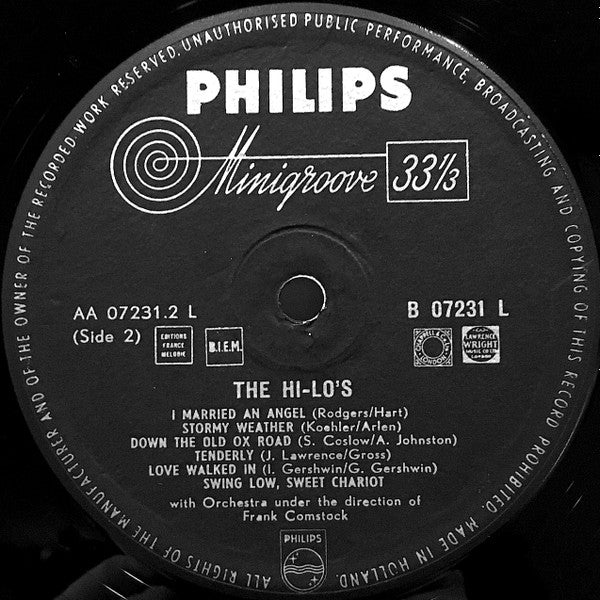 The Hi-Lo's With Frank Comstock And His Orchestra : Hi-Lo's, The (LP, Album)