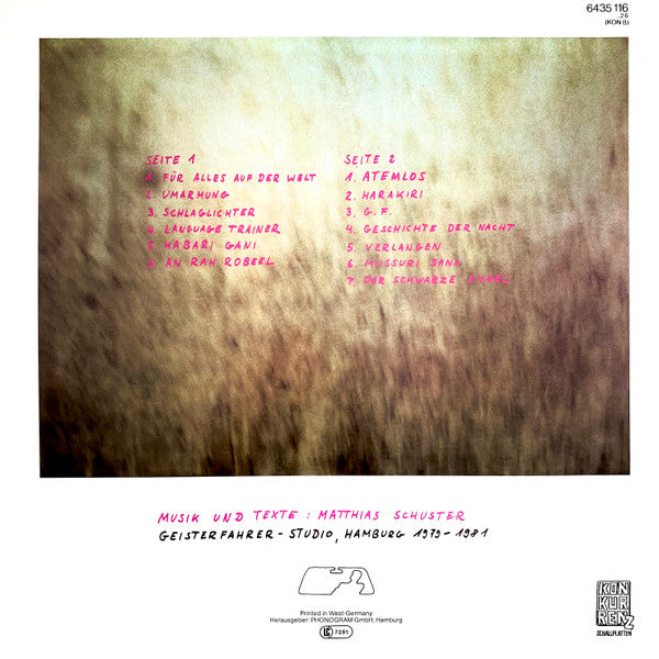 Matthias Schuster : Atemlos (LP, Album)