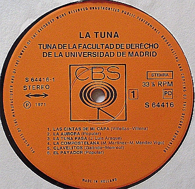 Tuna De La Facultad De Derecho De Madrid : La Tuna (LP, Album)
