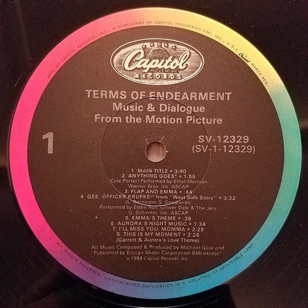 Various : Terms Of Endearment (Music And Dialogue From The Motion Picture) (LP, Comp)