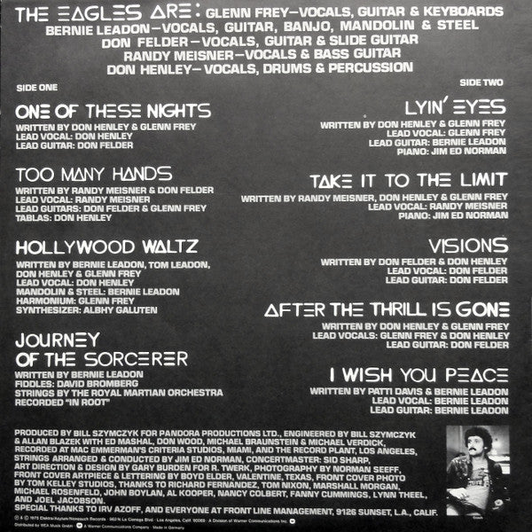 Eagles : One Of These Nights (LP, Album, Emb)