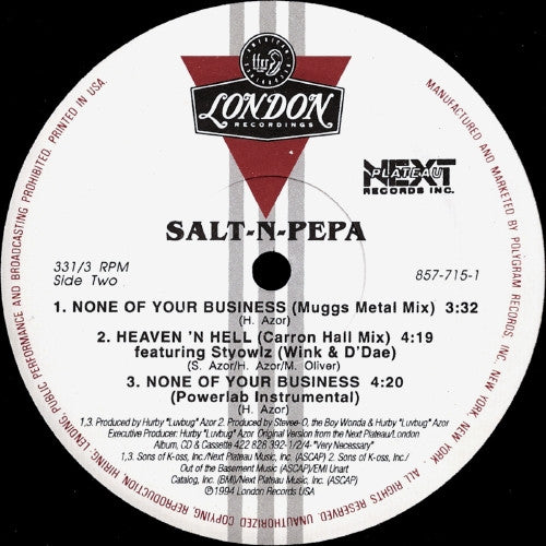 Salt-N-Pepa* : None Of Your Business (12", Single)