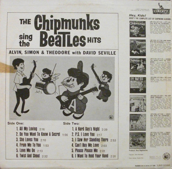 The Chipmunks : The Chipmunks Sing The Beatles Hits (LP, Album, Mono)