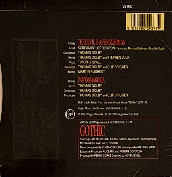Screamin' Lord Byron featuring Thomas Dolby and Timothy Spall : The Devil Is An Englishman (7", Single)
