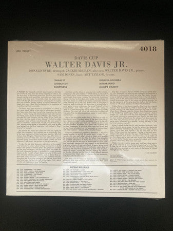Walter Davis Jr. : Davis Cup (LP, Album, Mono, Ltd, RE, RM, Unofficial, 180)