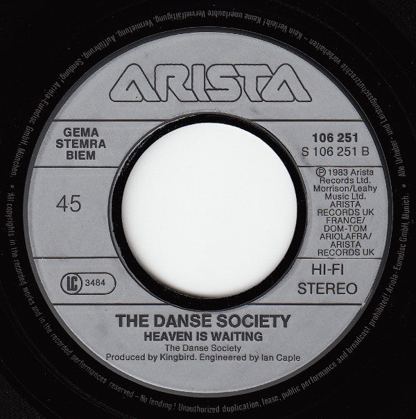 The Danse Society : 2000 Light Years From Home / Heaven Is Waiting (7", Single, M/Print)