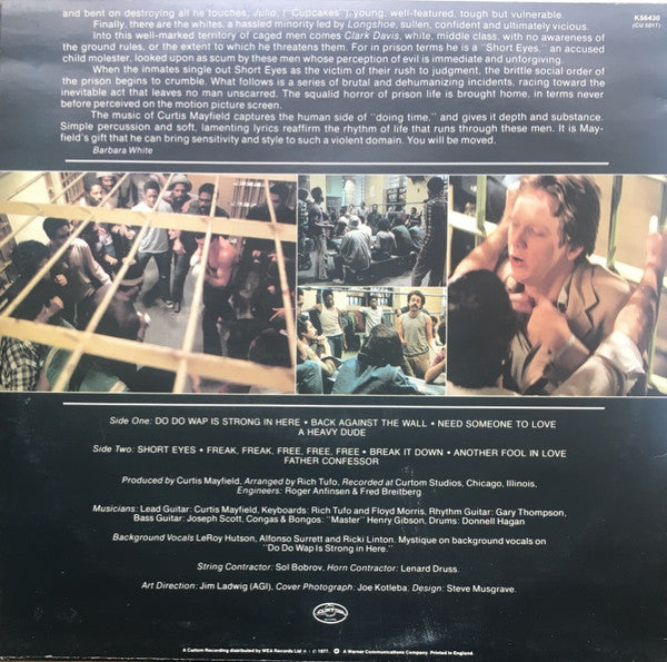 Curtis Mayfield : Short Eyes - The Original Picture Soundtrack (LP, Album)
