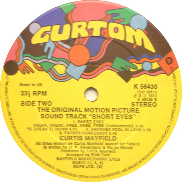 Curtis Mayfield : Short Eyes - The Original Picture Soundtrack (LP, Album)