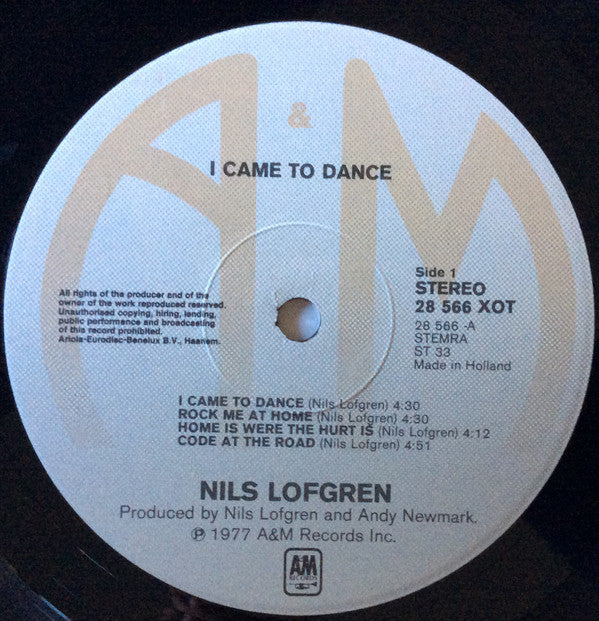 Nils Lofgren : I Came To Dance (LP, Album)