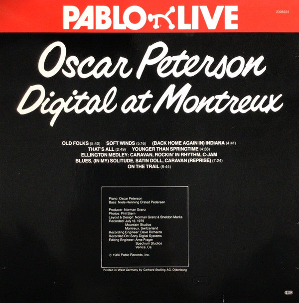 Oscar Peterson : Digital At Montreux (LP, Album)