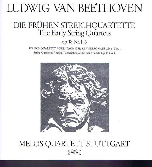 Ludwig Van Beethoven, Melos Quartett : Die Frühen Streichquartette Op. 18 Nr. 1-6 / Streichquartett F-Dur Nach Der Klaviersonate Op. 14 No. 1 (4xLP, RE)