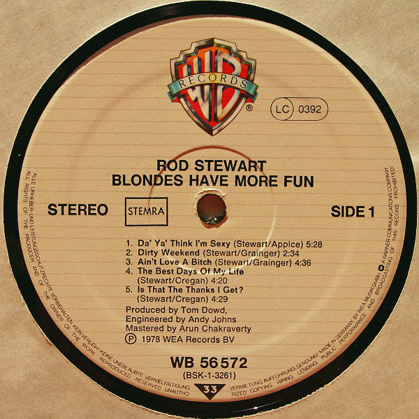 Rod Stewart : Blondes Have More Fun (LP, Album, Gat)