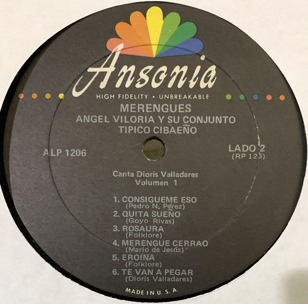 Angel Viloria Y Su Conjunto Típico Cibaeño , Canta:  Dioris Valladares : Merengues Vol. 1 (LP, Album, Mono, RE)