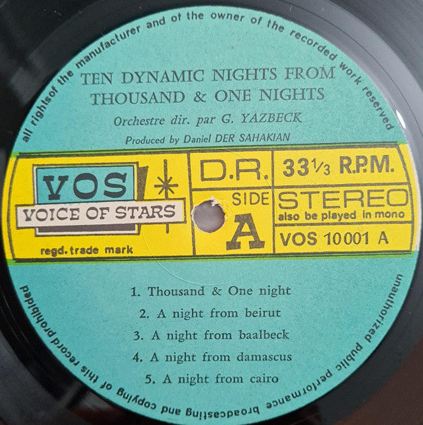 Georges Yazbek And His Orchestra : Ten Dynamic Nights From Thousand & One Nights (LP, Album)