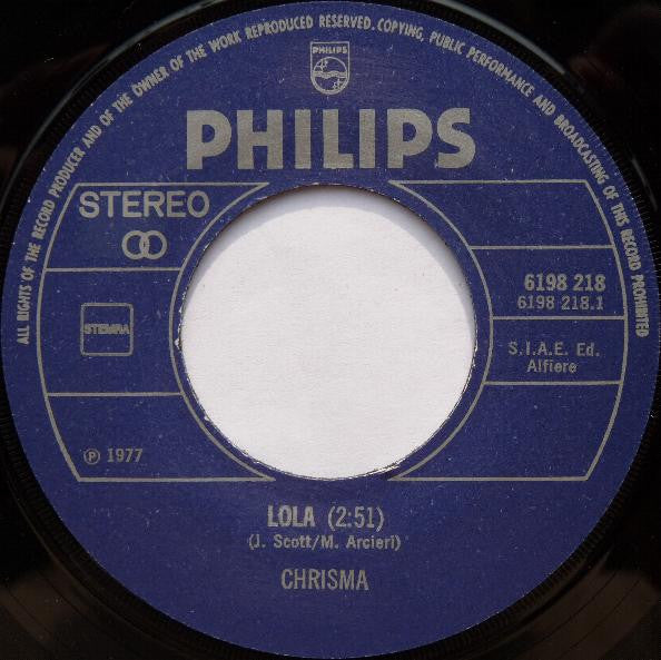 Chrisma (2) : Lola / Mandoia (7", Single)