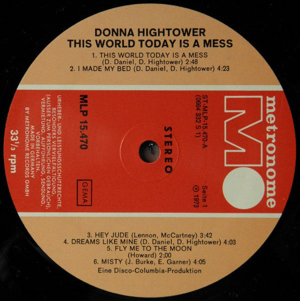 Donna Hightower : This World Today Is A Mess (LP, Album)