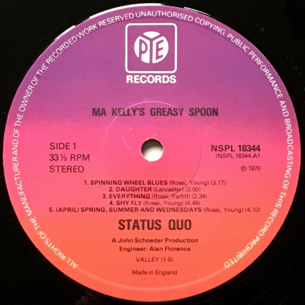 Status Quo : Ma Kelly's Greasy Spoon (LP, Album, RP, Red)