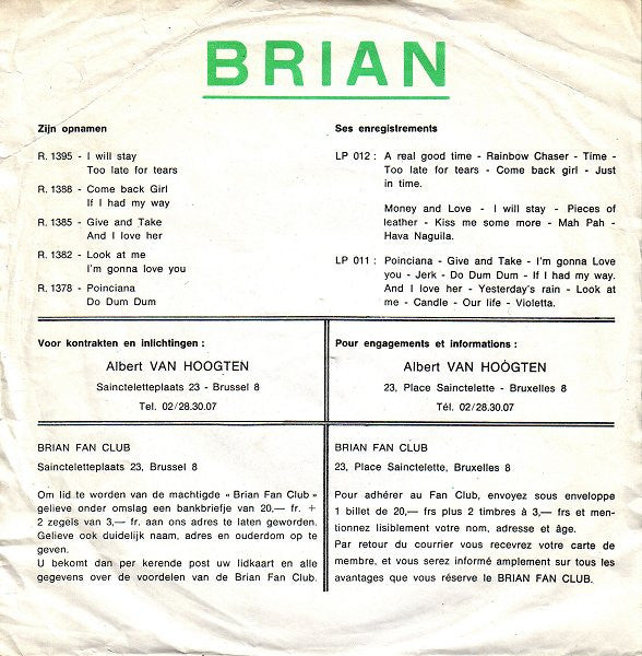 Brian (19) : Cara-Lin (7")