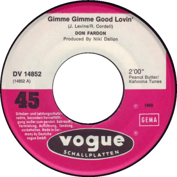 Don Fardon : Gimme Gimme Good Lovin' (7", Single)