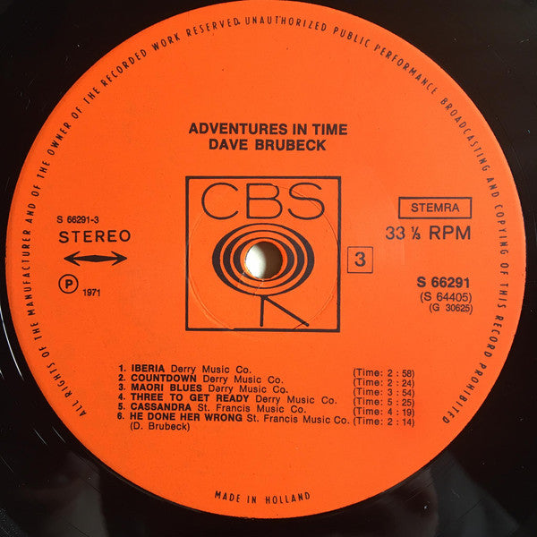Dave Brubeck : Adventures In Time (2xLP, Comp)