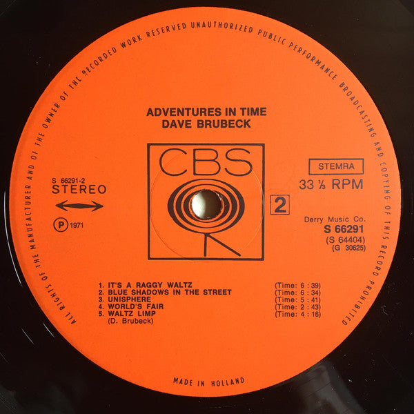 Dave Brubeck : Adventures In Time (2xLP, Comp)