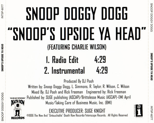 Snoop Dogg Featuring Charlie Wilson : Snoop's Upside Ya Head (CD, Single, Promo)