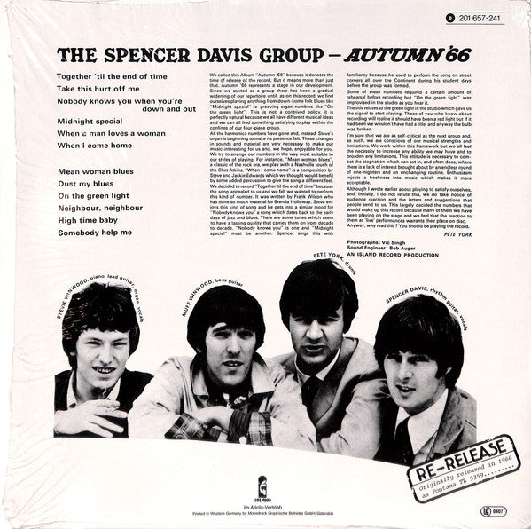 The Spencer Davis Group : Autumn '66 (LP, Album, RE)