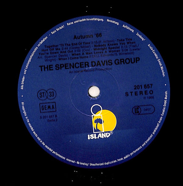 The Spencer Davis Group : Autumn '66 (LP, Album, RE)