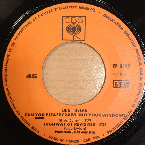 Bob Dylan : Can You Please Crawl Out Your Window? (7", EP)