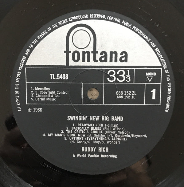 Buddy Rich : Swingin' New Big Band (LP, Album, Mono)