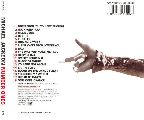 Michael Jackson : Number Ones (CD, Album, Comp, Thr)